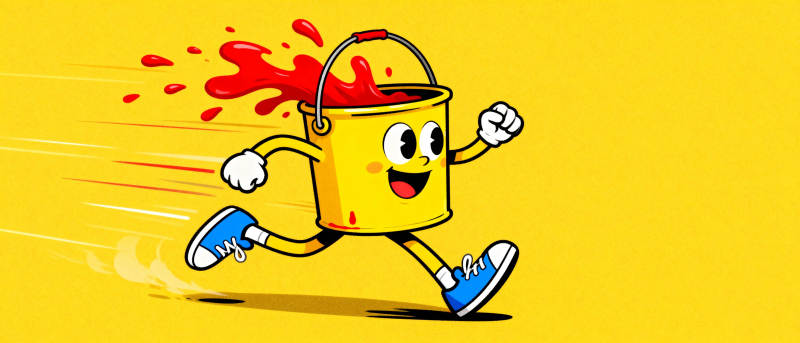 桶仔奔跑溅红浆图片