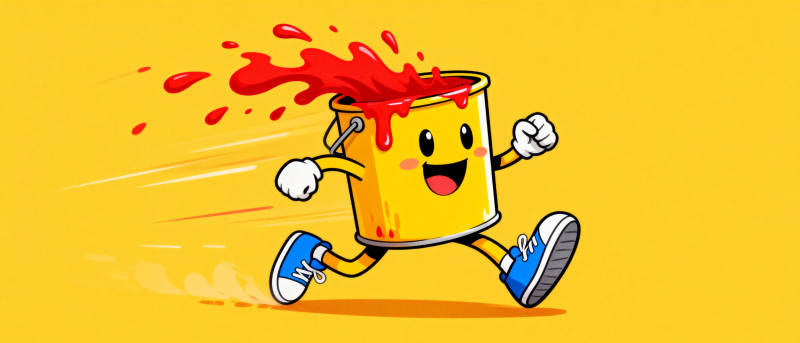 奔跑的油漆桶图片