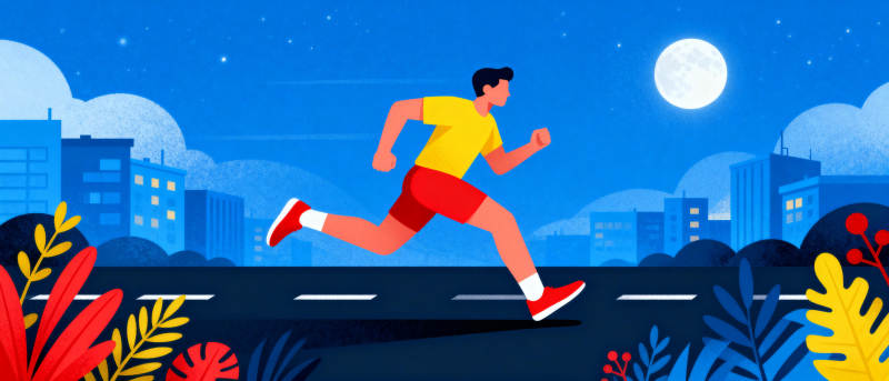 夜跑城市夜景图片