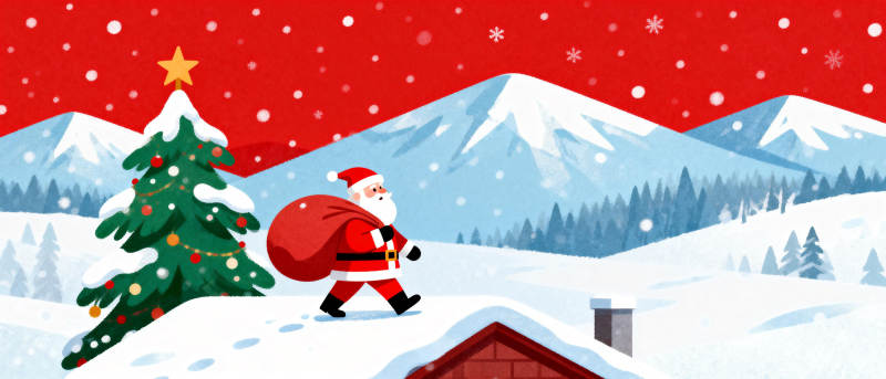 圣诞老人送礼物图片