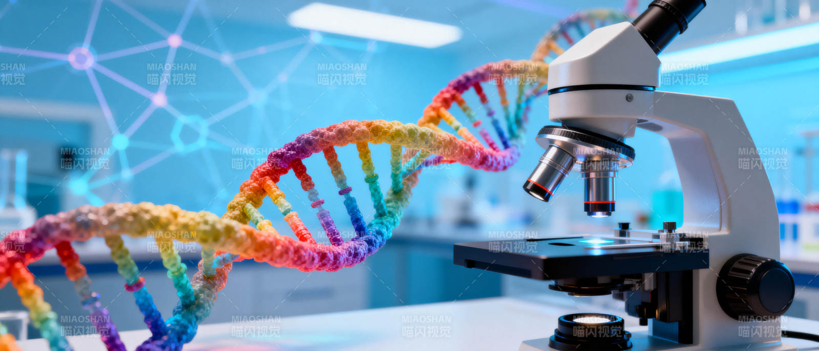 显微镜下的DNA双螺旋图片