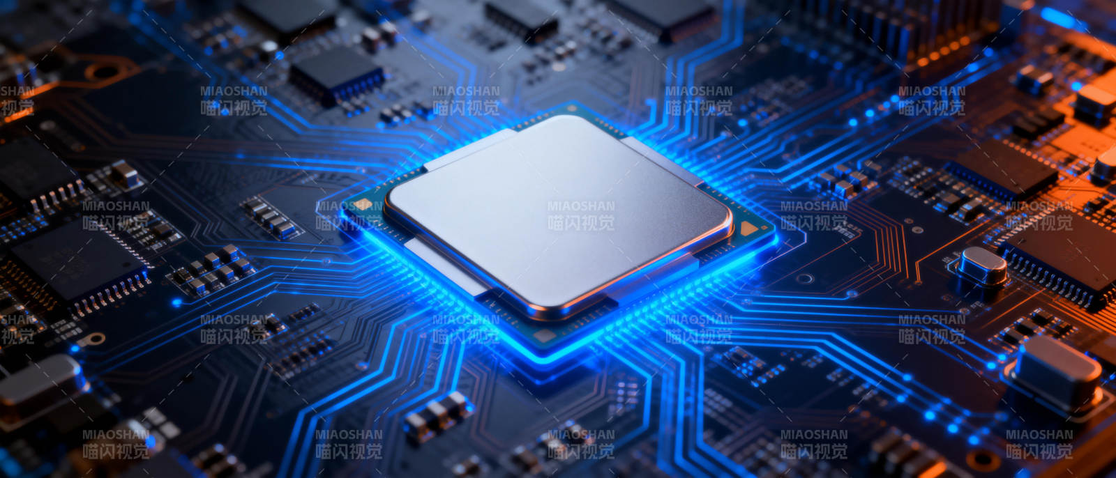 芯片电路板特写图片