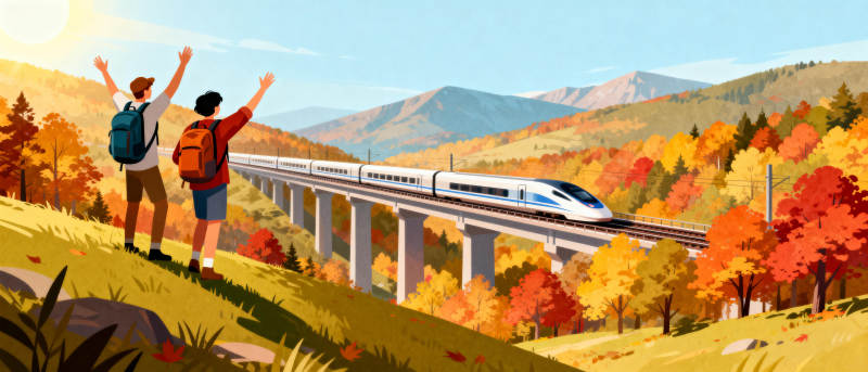 秋日高铁之旅图片