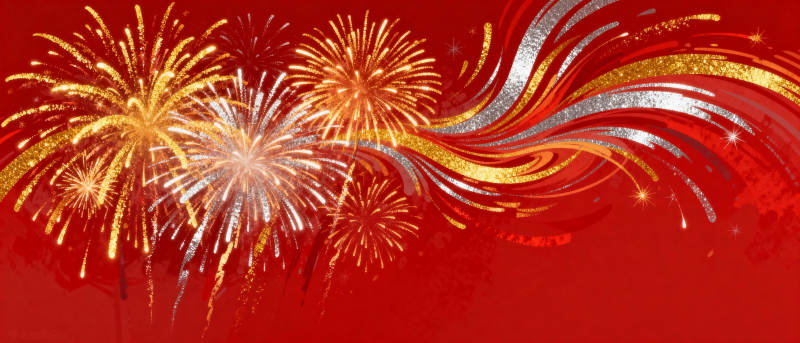 烟花绽放迎新春图片