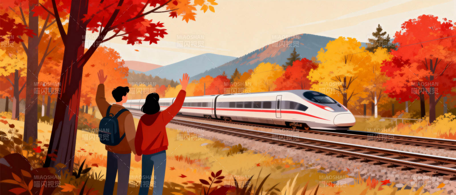 秋日列车之旅图片