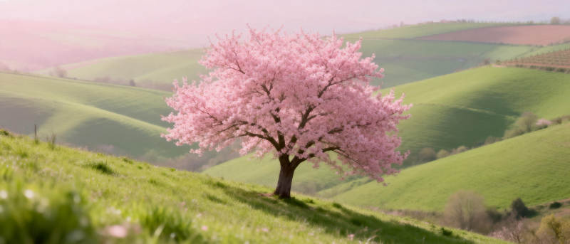 樱花树下春意浓图片