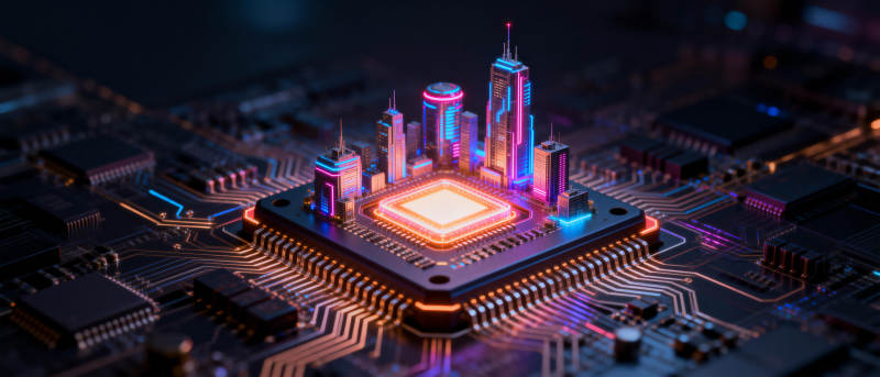 芯片城市夜景图片