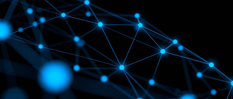 蓝色网络连接图图片