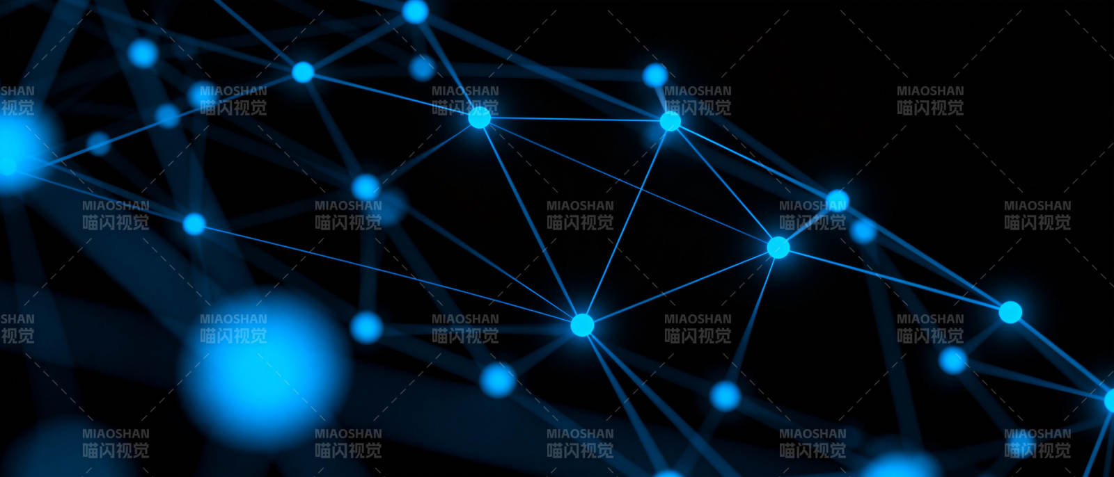 蓝色网络连接图图片