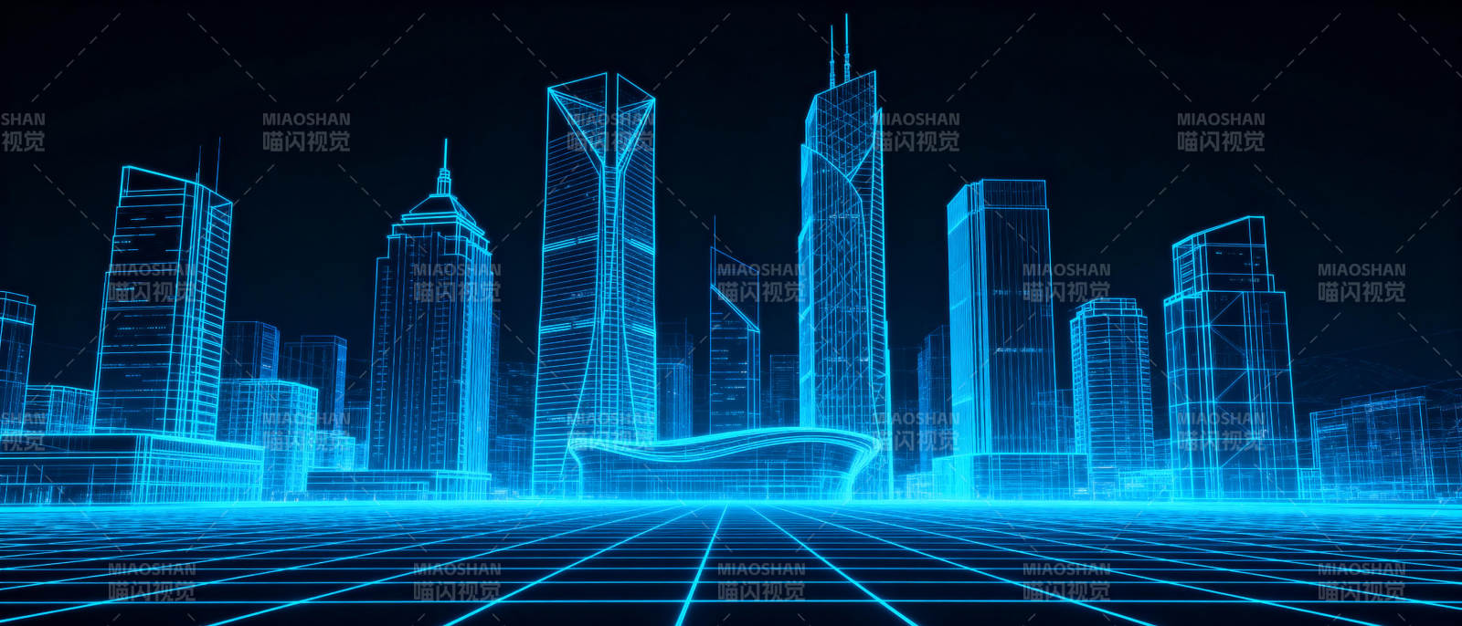 未来城市夜景图片