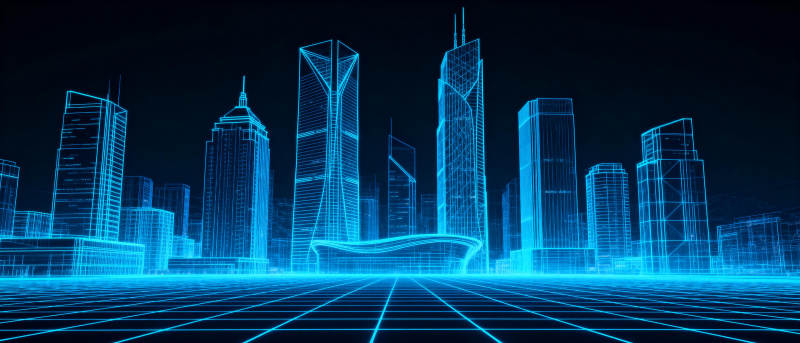 未来城市夜景图片