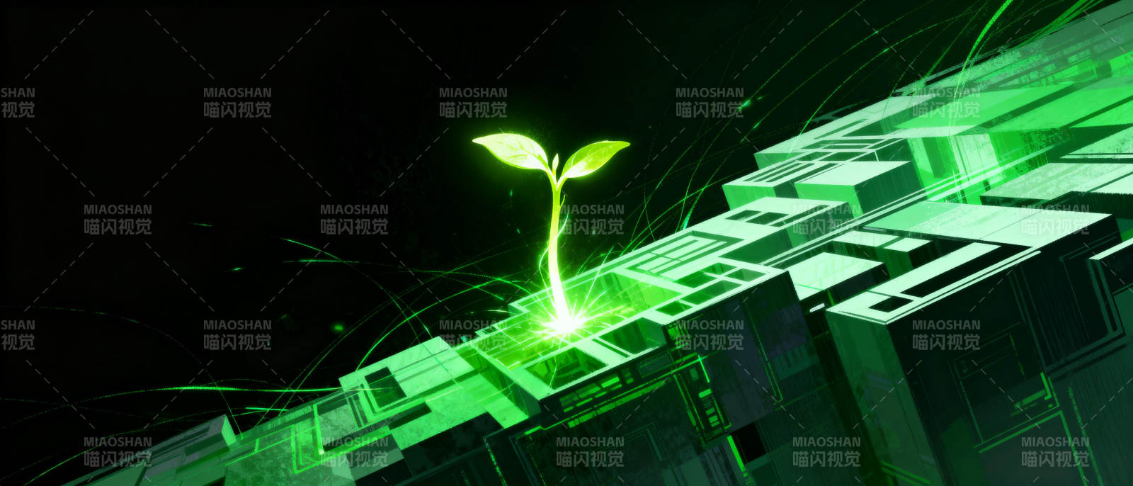 科技之光孕育新绿图片