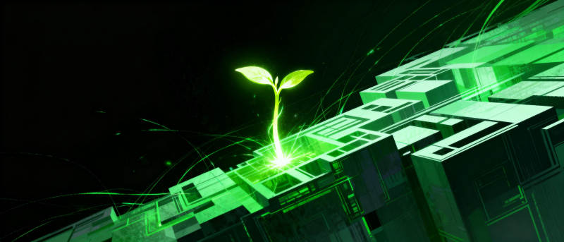 科技之光孕育新绿图片