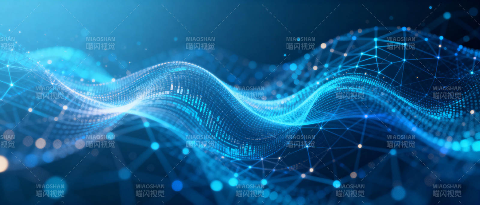 蓝色波浪科技感图片