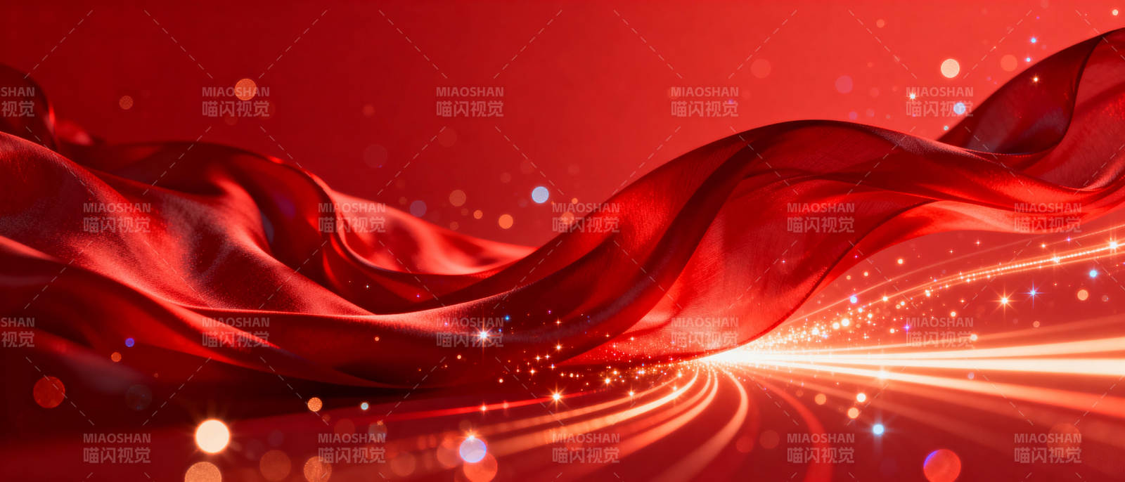 红绸舞动光影图片