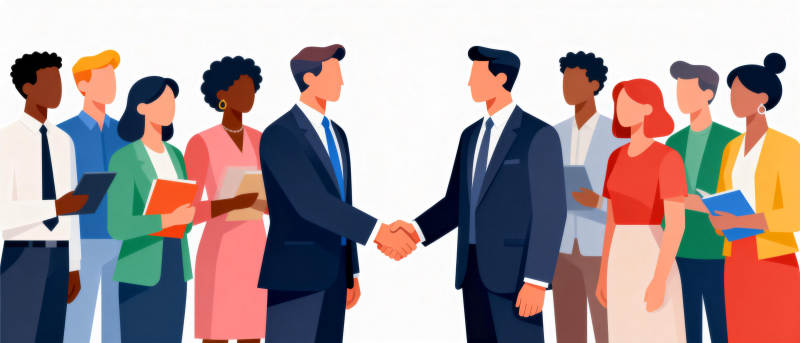 商务合作握手场景图片