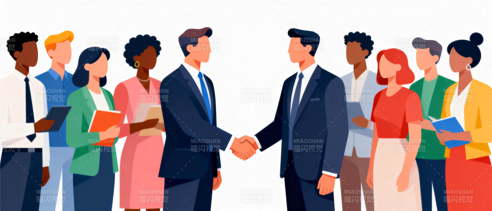 商务合作握手场景图片