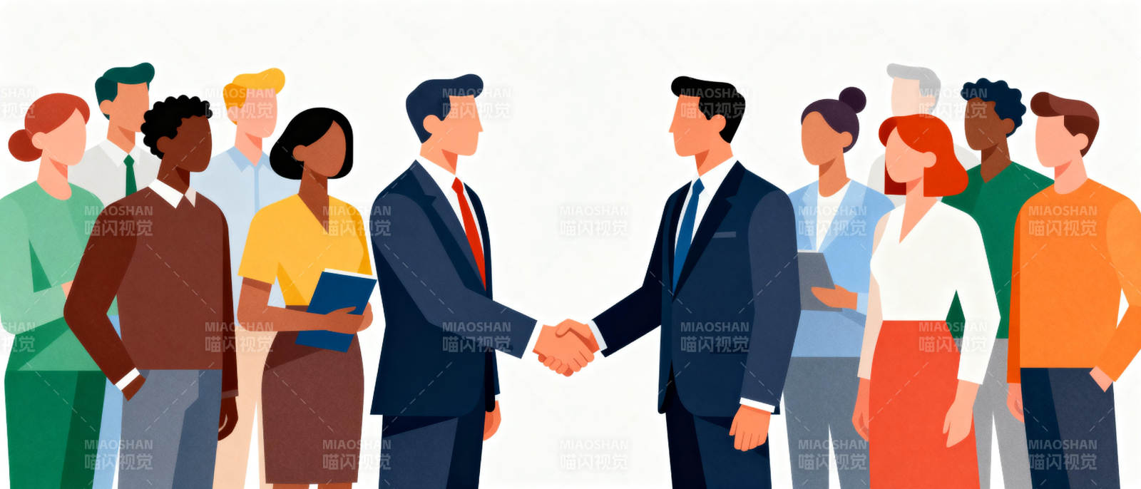 商务握手合作场景图片
