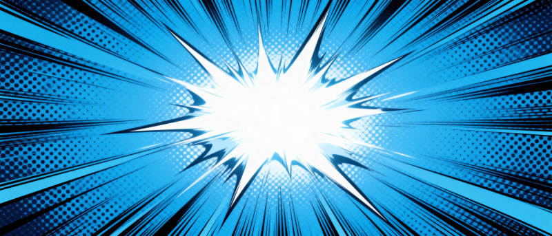 蓝色爆炸光芒图片