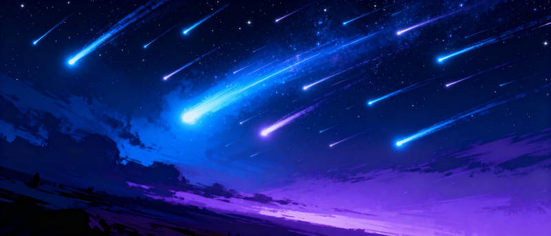 流星划破夜空图片