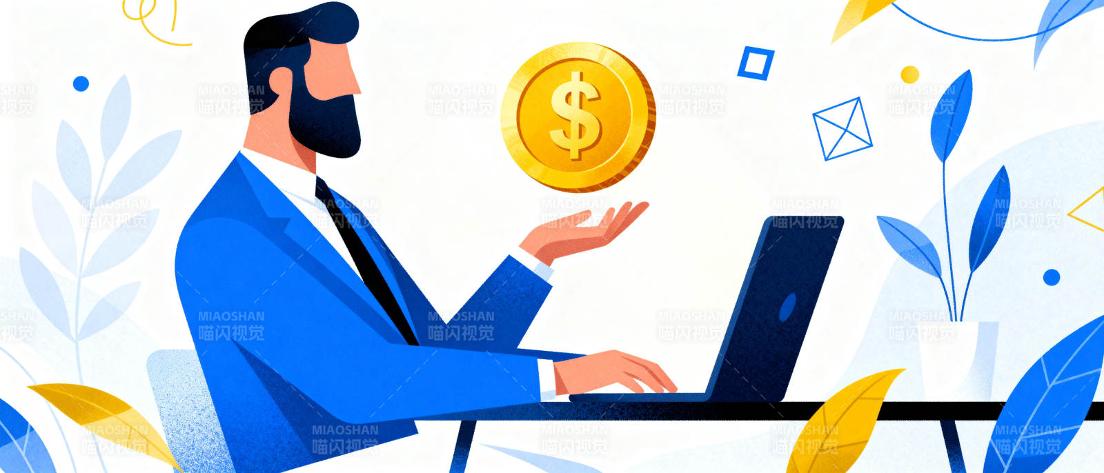 商务人士在线赚钱图片