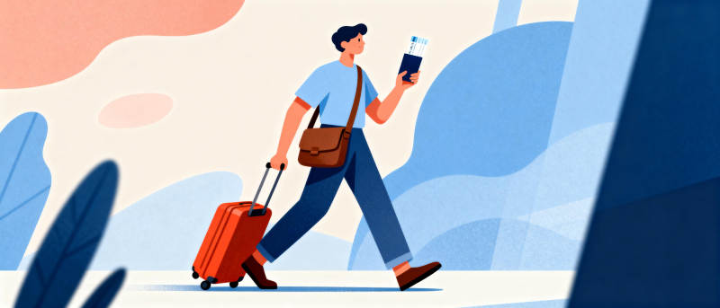 旅行者拖着行李前行图片