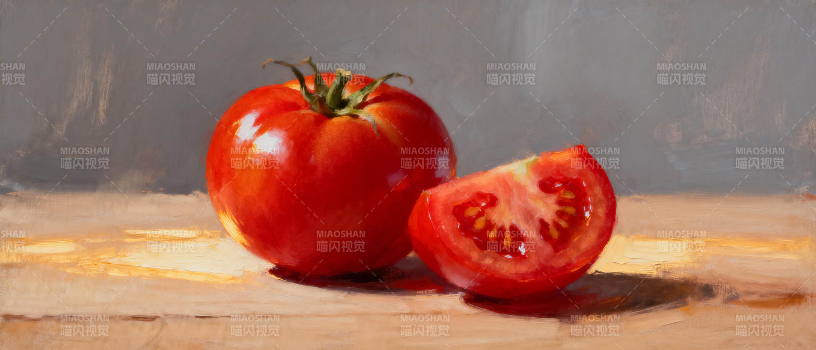番茄静物画图片