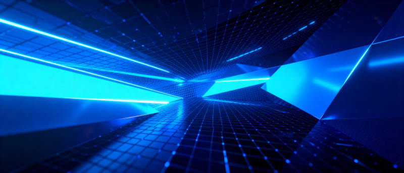 蓝色科技隧道图片
