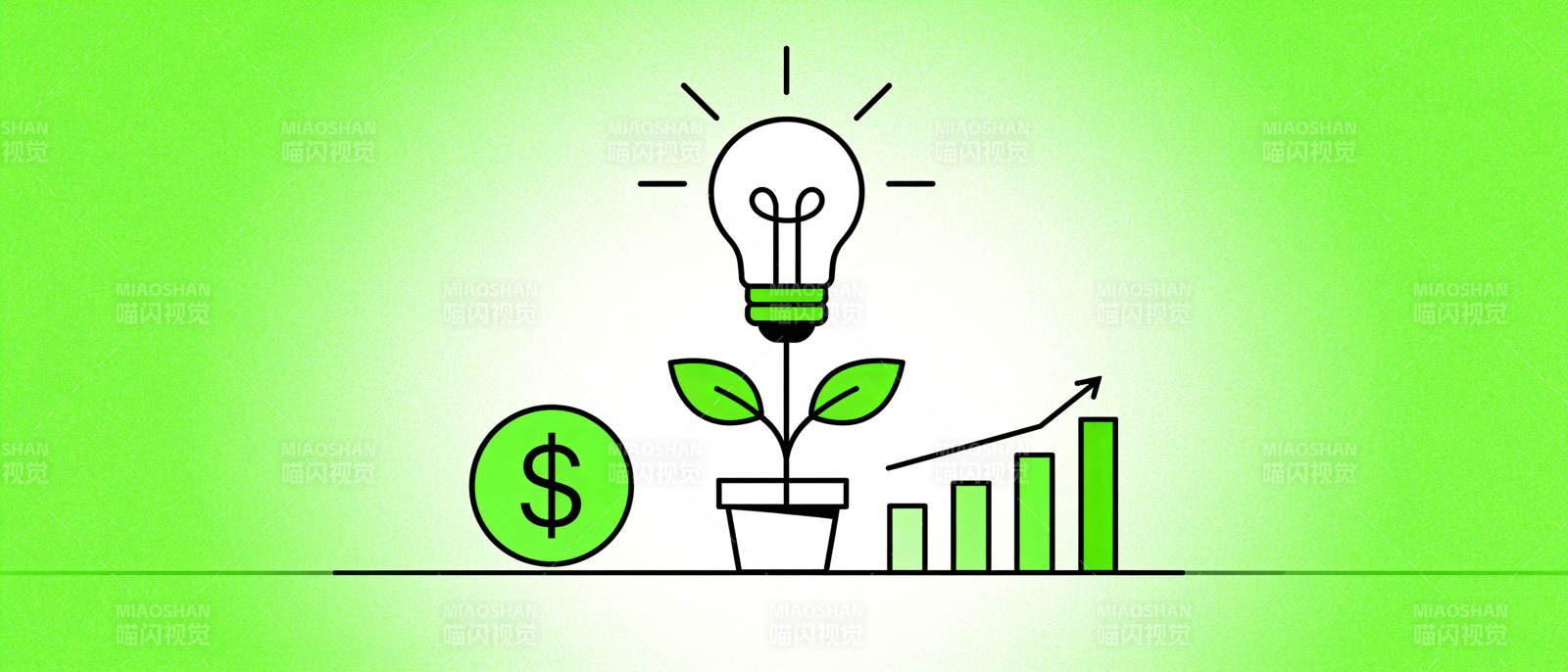 创意生财 绿意盎然图片