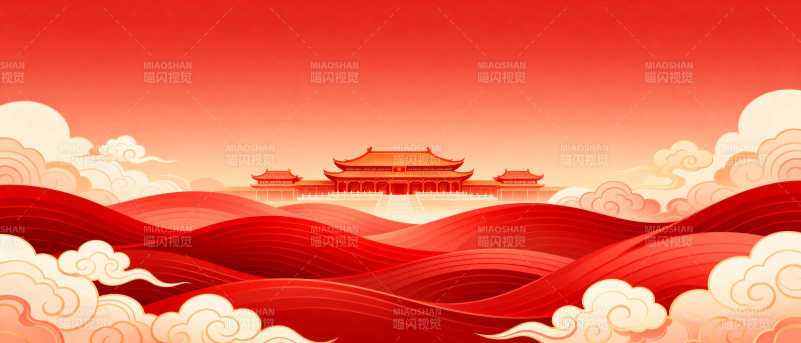 红云映宫阙图片