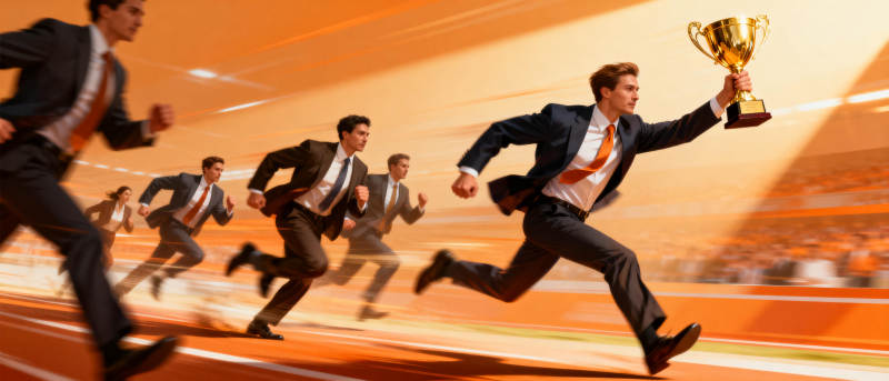 奔跑中的商务精英图片