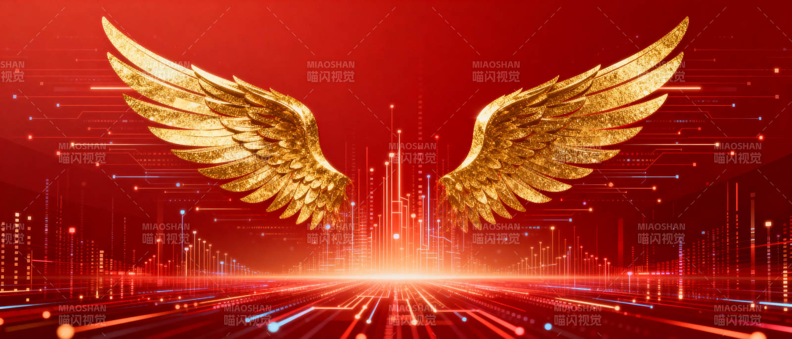 金色羽翼翱翔未来图片