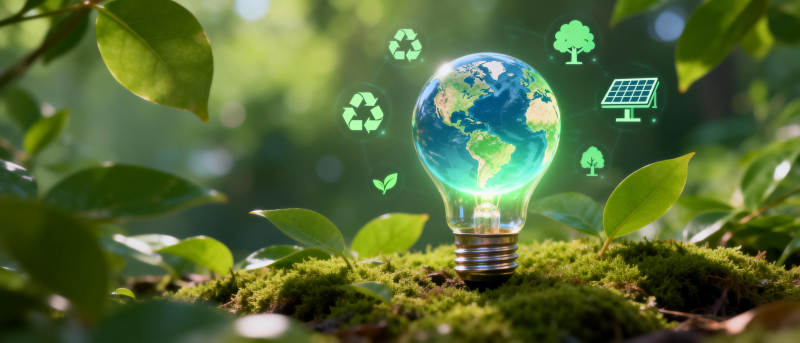 绿色能源点亮地球图片