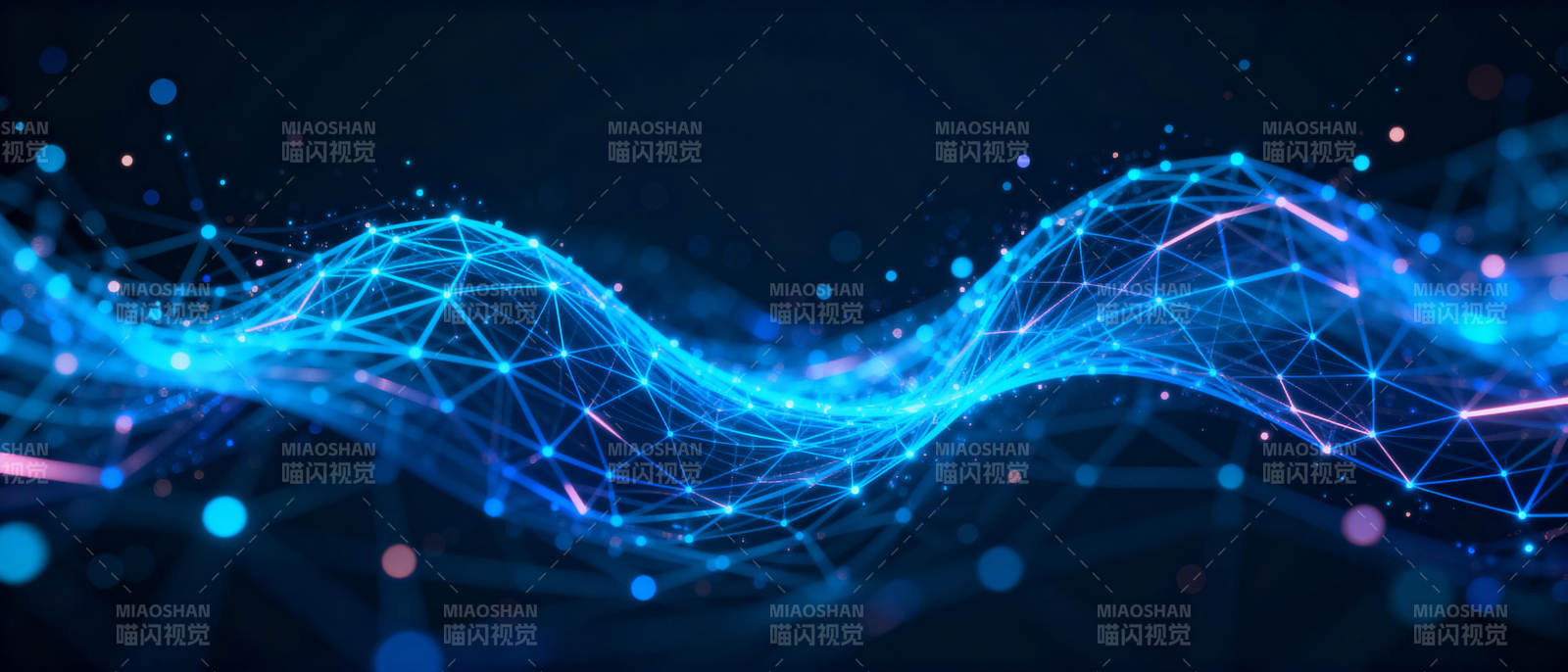 蓝光波浪网络图片