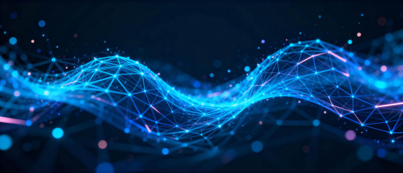 蓝光波浪网络图片