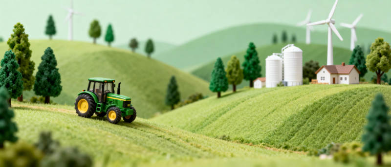 田园风光中的拖拉机图片