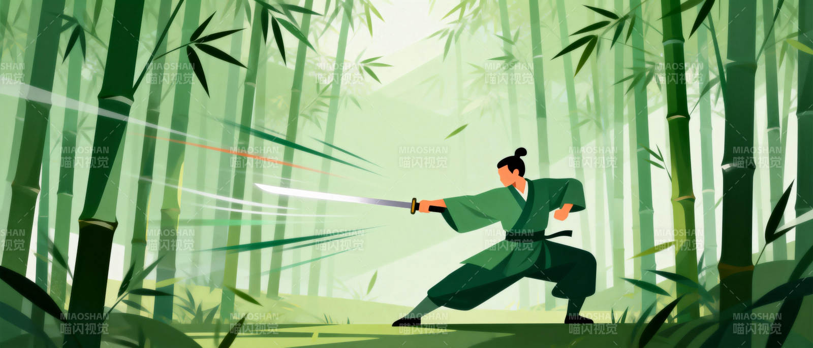 竹林剑影图片