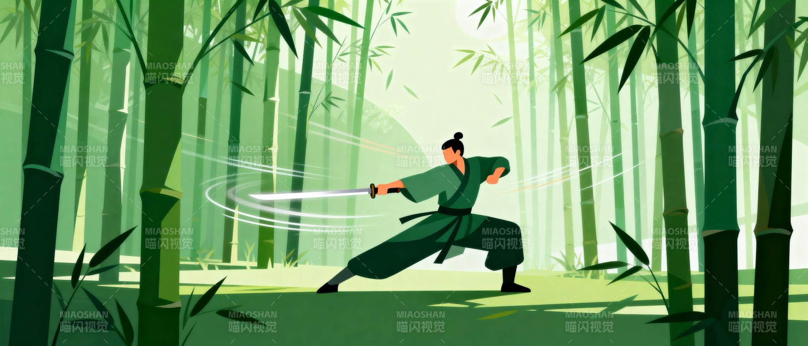 竹林剑影图片