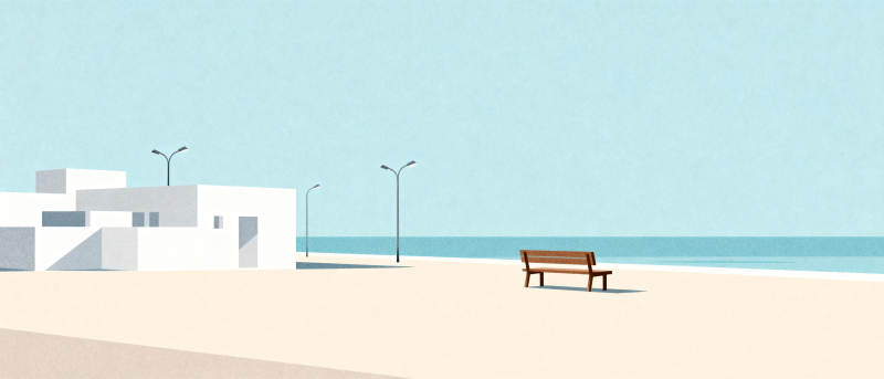 海边静谧长椅图片