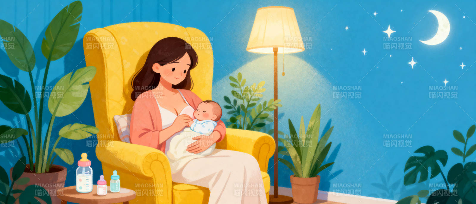 温馨夜哺时光图片