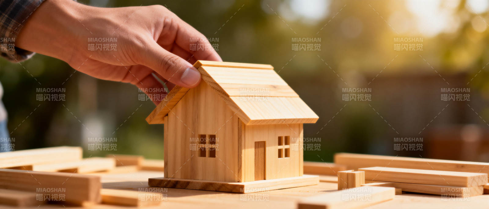 手工搭建小木屋图片