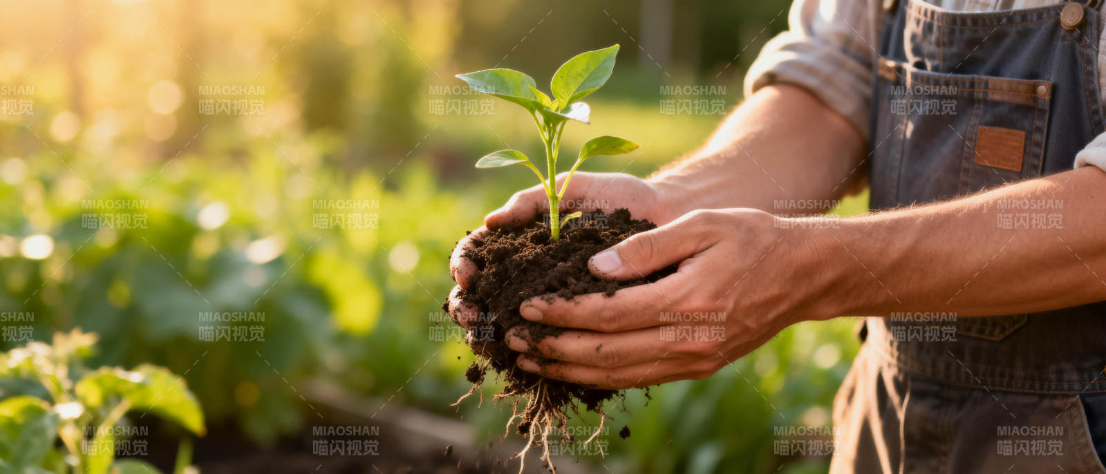 手捧幼苗 呵护成长图片