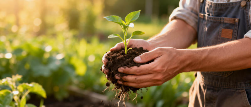 手捧幼苗 呵护成长图片
