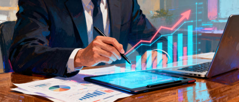 商务人士分析数据图片