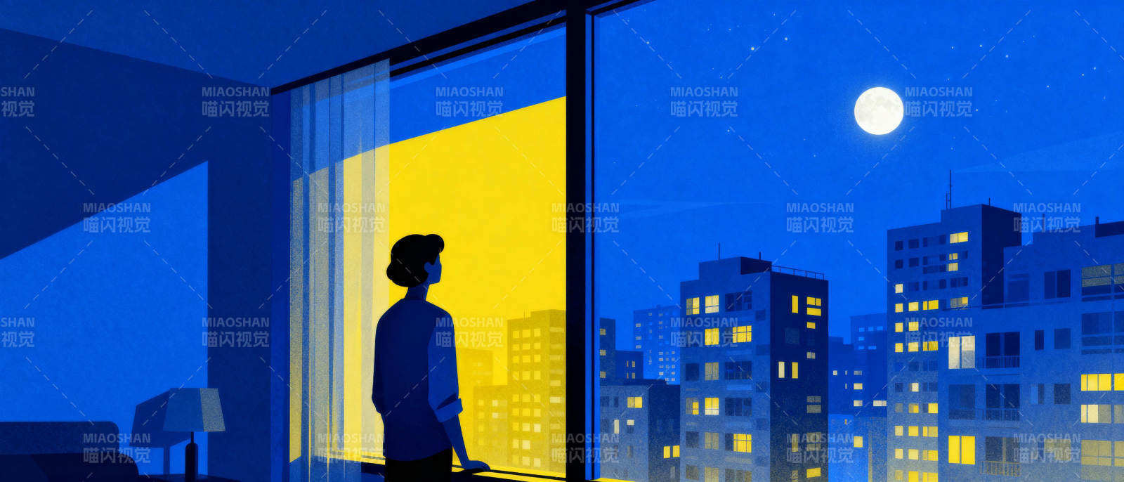 夜幕下的城市剪影图片