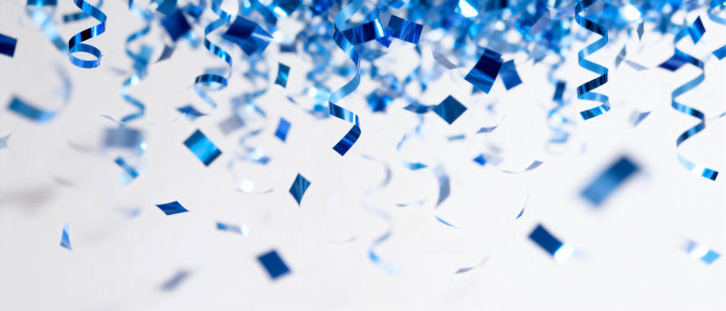 蓝色彩带飘洒图片