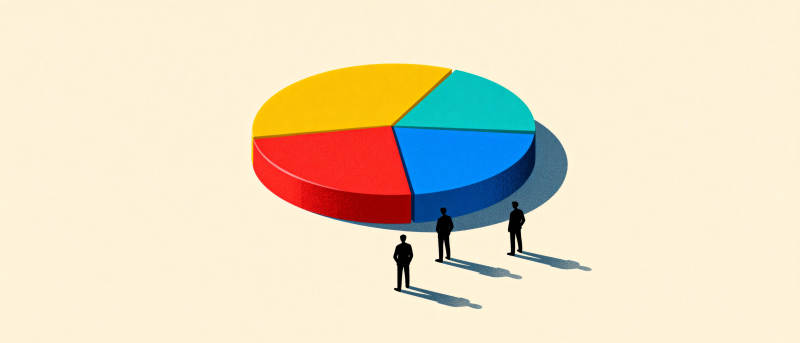 三人看饼图图片