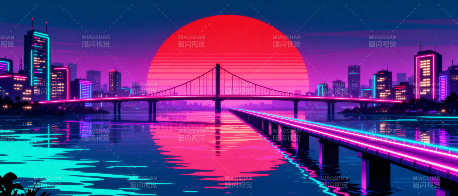 霓虹都市夜景图片