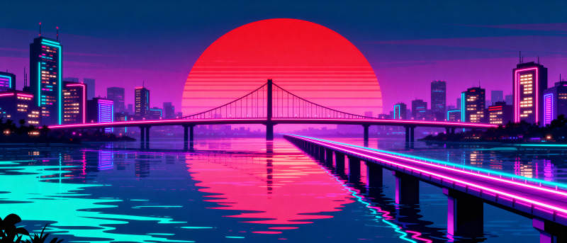 霓虹都市夜景图片