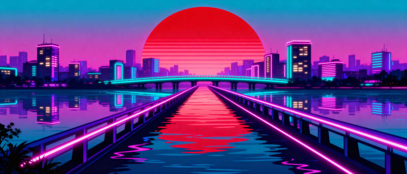 霓虹都市夜景图片